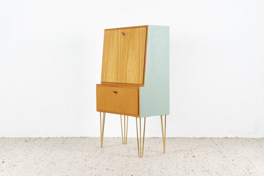 Vintage Kommode Sekretär Schrank Holz Mid Century