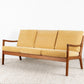 Vintage Teak Sofa Ole Wanscher Senf Gelb Couch 3 Sitzer Mid Century