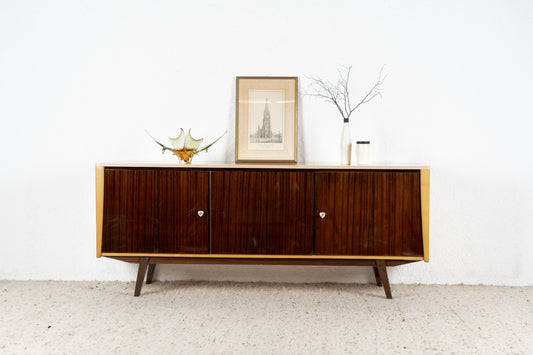 Vintage Sideboard Kommode Holz Hochglanz DDR Mid Century