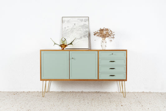 Musterring Vintage Sideboard Kommode Tv Board Nuss Holz Salbei Gold Mid Century