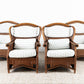 1 von 4 Vintage Sessel Boho Ohrensessel Bambus Balkon Terasse Garten Rattan