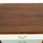 Vintage Kommode Sideboard Schubladen Holz Nuss Blau Mid Century