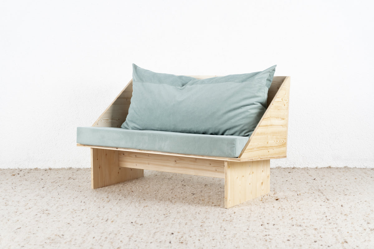 VOLLHOLZ SOFA Sitzbank Couch Massivholz Mid Century Vintage Design