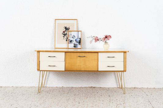 Vintage Sideboard Lowboard Holz Schubladen