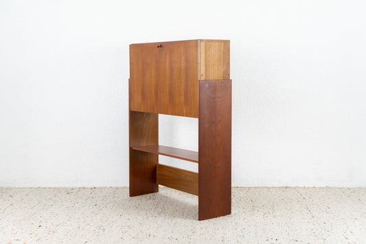 Vintage Teak Sekretär Kommode Minibar Schrank Holz Mid Century