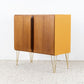 Vintage Kommode Tv Sideboard Nuss Holz Orange Mid Century Klapptüren