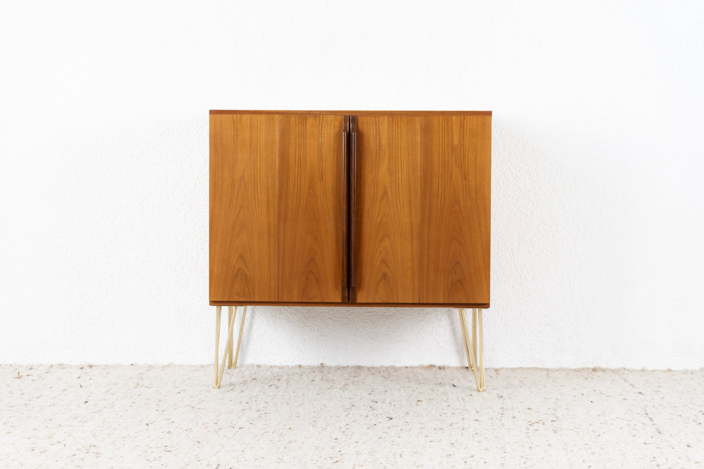 Vintage Kommode Tv Sideboard Nuss Holz Orange Mid Century Klapptüren