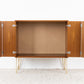 Vintage Kommode Tv Sideboard Nuss Holz Orange Mid Century Klapptüren