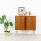 Vintage Kommode Tv Sideboard Nuss Holz Orange Mid Century Klapptüren