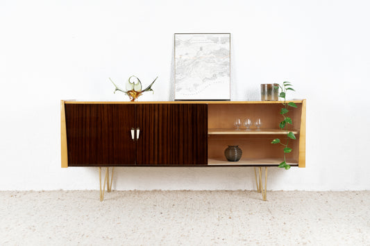 Vintage Sideboard Kommode Schrank Schiebetüren Wohnzimmer