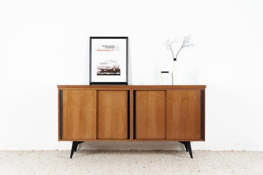 Vintage Sideboard Kommode Mid Century Holz Schiebetüren