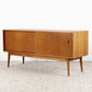 Vintage Sideboard Kommode Mid Century Holz Kirsch Schiebetüren