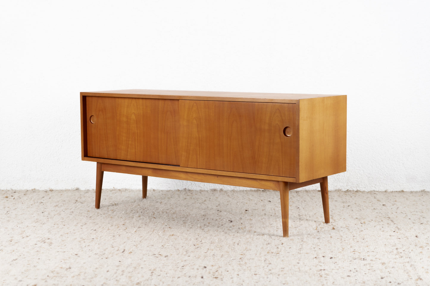 Vintage Sideboard Kommode Mid Century Holz Kirsch Schiebetüren