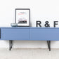 R&F Sideboard Holz Recycling Kommode Taupe Tv Board Schiebetüren Mid Century Space age Design