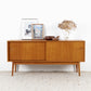 Vintage Sideboard Kommode Mid Century Holz Kirsch Schiebetüren