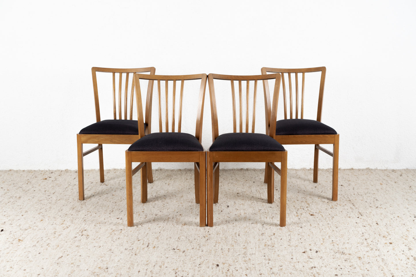 4er Set Vintage Stühle Holz Gepolstert Stuhl Esszimmer Küche 60s 1960er