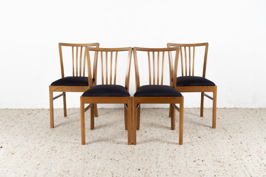 4er Set Vintage Stühle Holz Gepolstert Stuhl Esszimmer Küche 60s 1960er