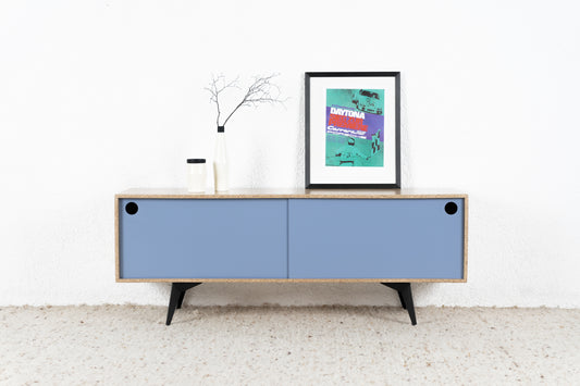 R&F Sideboard Recycling Kommode Tv Board Schiebetüren Mid Century Space age Design