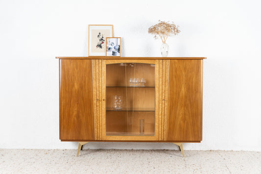 Mid Century Schrank Sideboard Vitrine Nuss