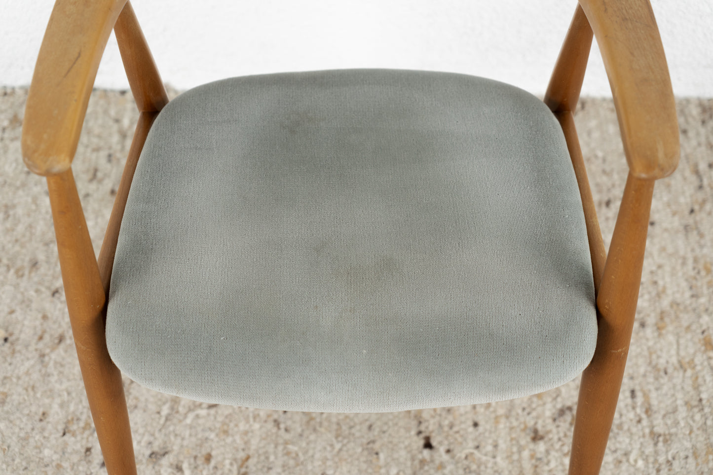 Vintage Casala Stuhl Sessel Holz Samt Mid Century Armlehne