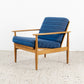 1 von 2 Vintage Sessel Buche blau Mid Century Armchair Holz