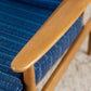 1 von 2 Vintage Sessel Buche blau Mid Century Armchair Holz