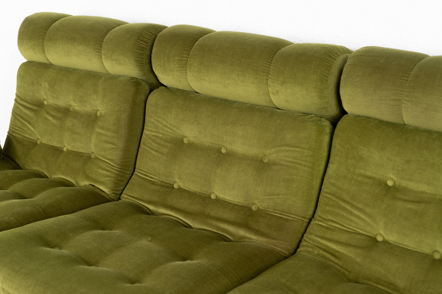 Vintage Sofas 1960er Grün Samt Dreisitzer Retro Mid Century Sessel Couch 60s Modular