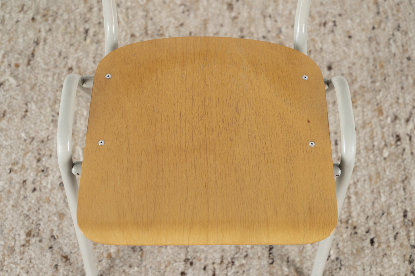 1 von 20 Vintage Stuhl Küche Esstisch Industrial Stapelstuhl  Holz Buche Metall Schul