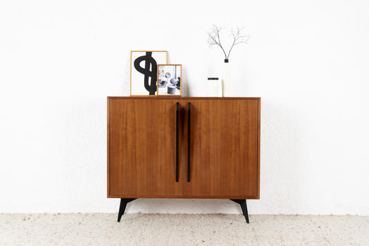 Vintage Kommode Sideboard Mid Century Holz Nuss 1960er 60s Tv Board