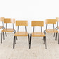 1 von 22 Vintage Stühle Küche Stapelstühle Büro Schulstuhl Holz Metall Industrial Esszimmer