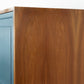 Vintage WK Möbel Kleiderschrank Schrank Holz Nussbaum Mid Century Blau