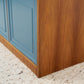 Vintage WK Möbel Kleiderschrank Schrank Holz Nussbaum Mid Century Blau