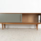 Vintage Sideboard Mid Century Tv Low Board Nuss Holz Schiebetüren 60s