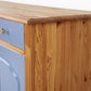 Vintage Sideboard Highboard Wohnzimmer Mid Century Holz Kiefer Schubladen Blau