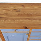 Vintage Sideboard Highboard Wohnzimmer Mid Century Holz Kiefer Schubladen Blau