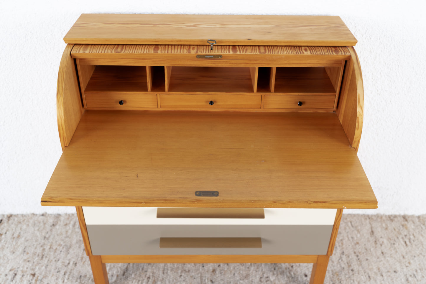 Vintage Kommode Sekretär Holz Mid Century Schreibtisch Schubladen