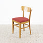 4er Set Vintage Stühle Massivholz Buche Polster Rot