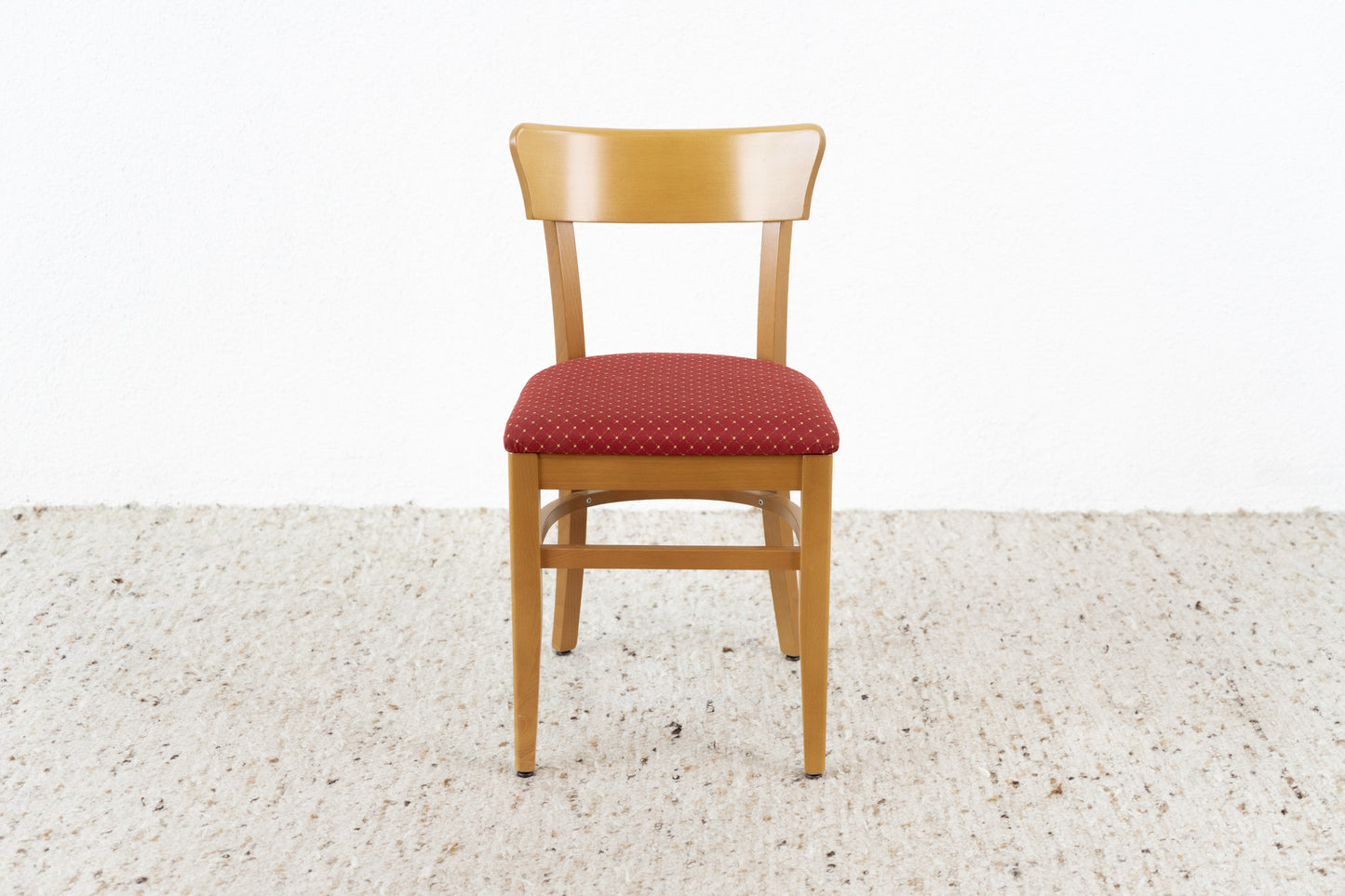 Vintage Stuhl Massivholz Buche Polster Rot