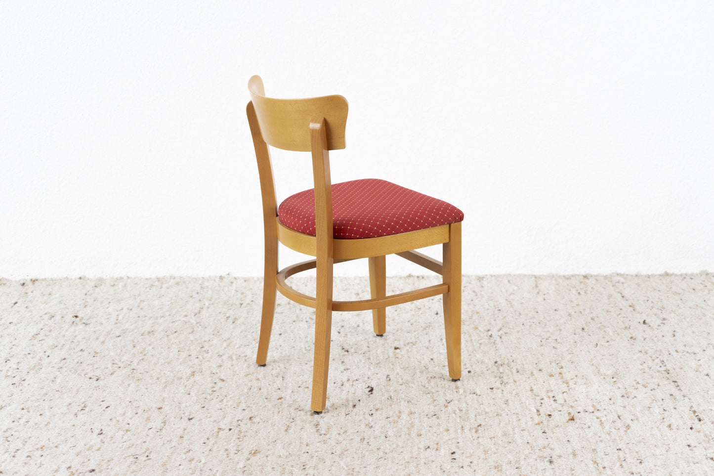 Vintage Stuhl Massivholz Buche Polster Rot