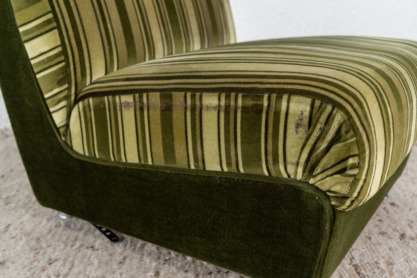 Vintage Sessel Grün Samt Mid Century