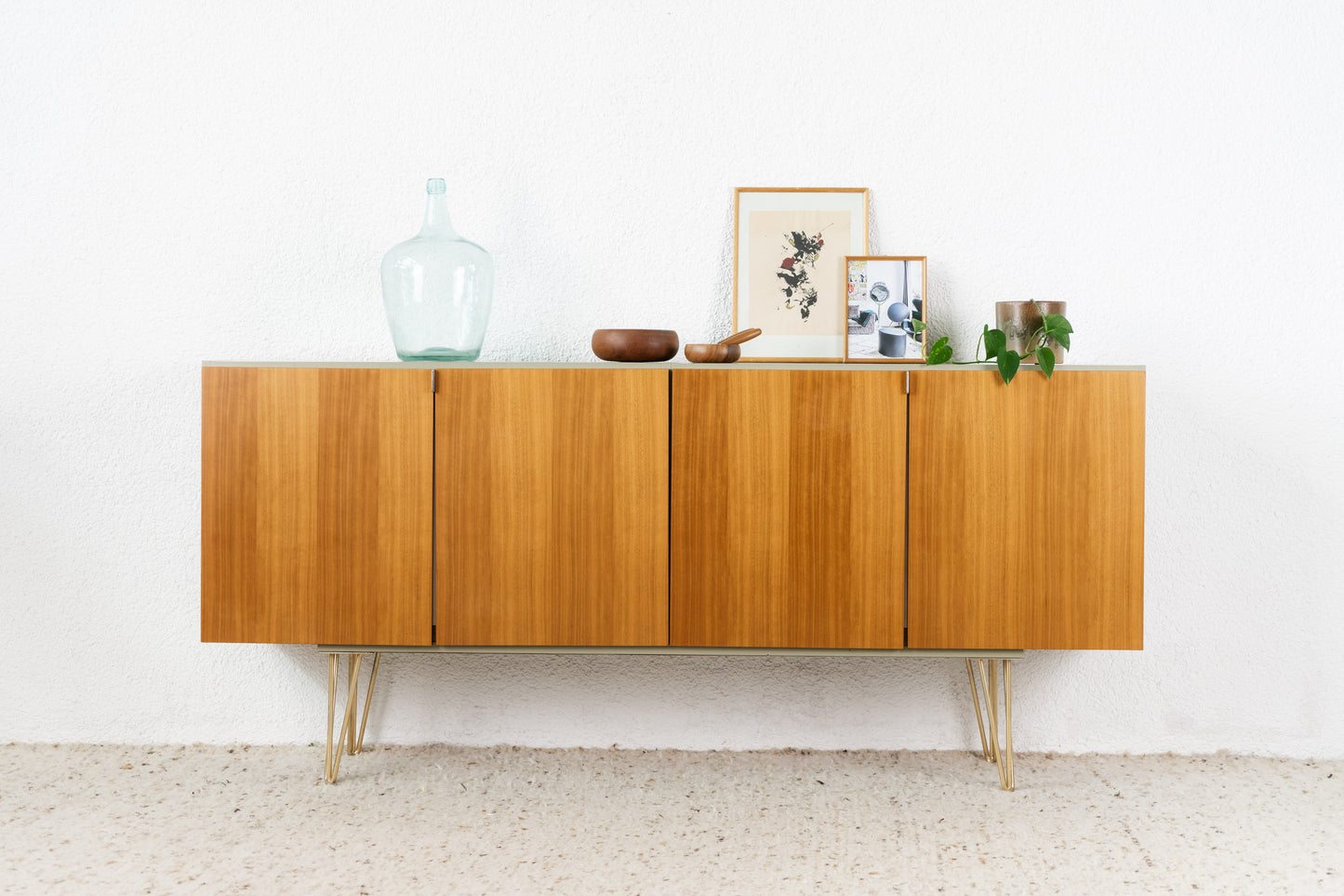 Sideboard Mid Century Nuss 205cm