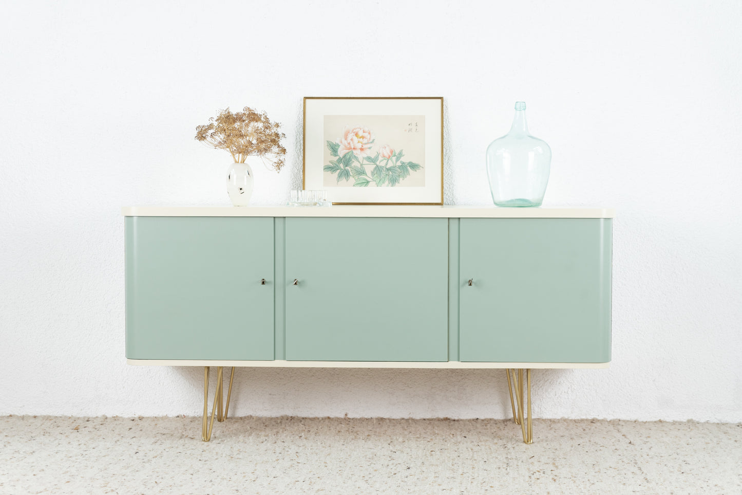 Vintage Sideboard salbei beige Kommode