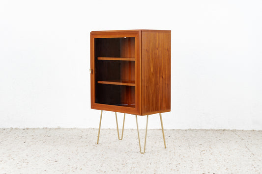 Vitrine Kommode Mid Century Holz Nuss