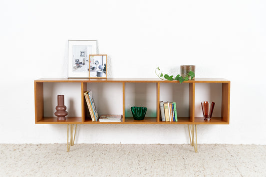 Vintage Teak Hifi Regal Sideboard Holz Platten