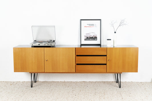 Sideboard Mid Century Teak Holz Schubladen