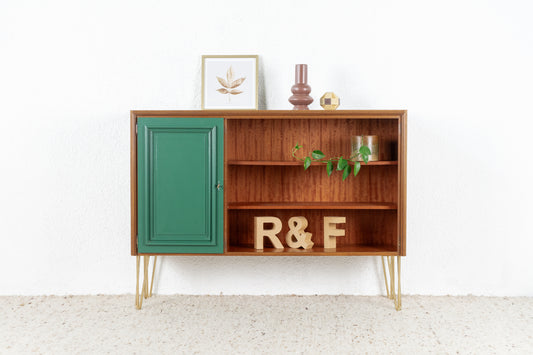 Highboard Sideboard Vintage Holz grün braun