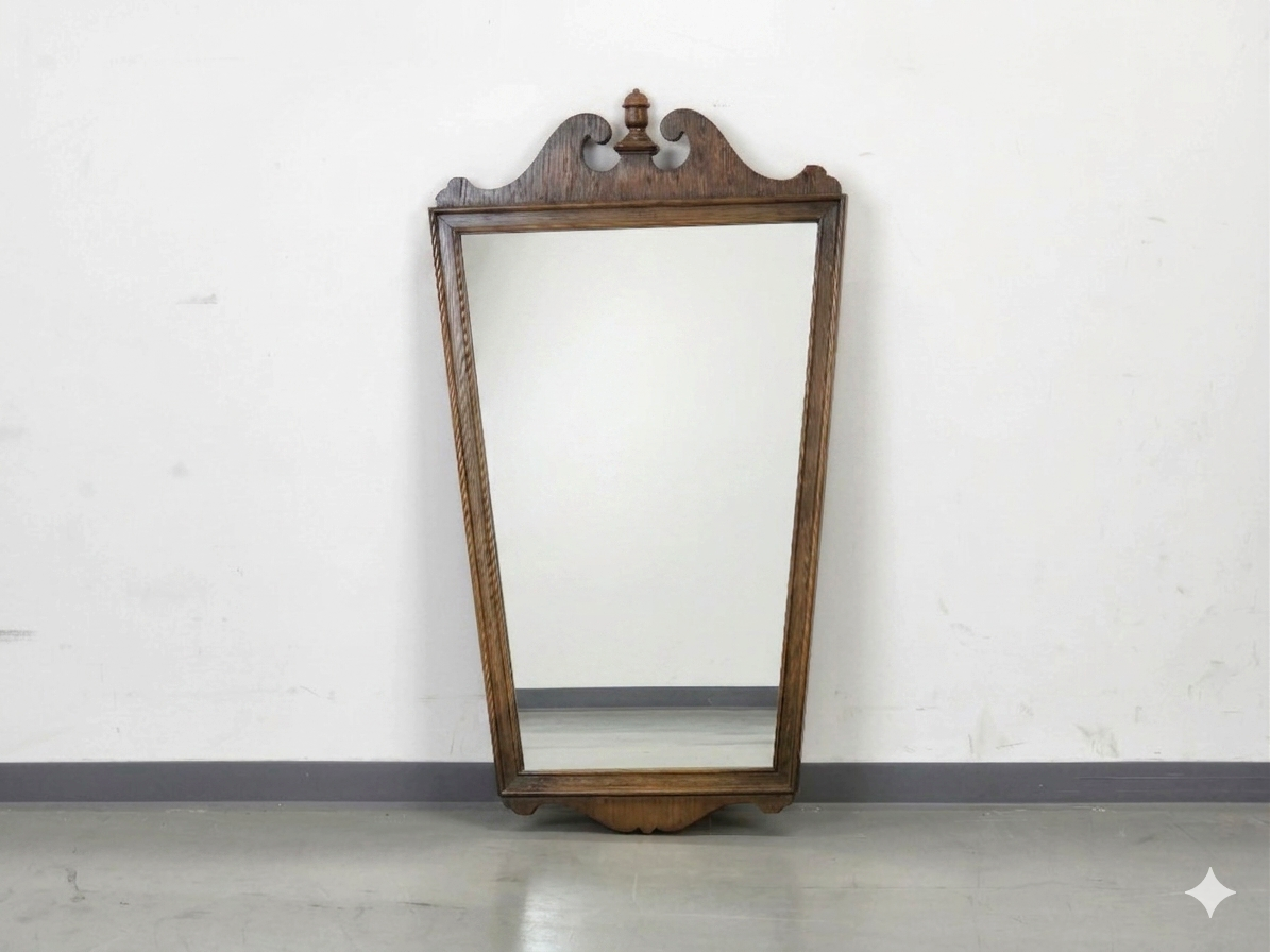 CHIPPENDALE SPIEGEL Wandspiegel Trapezholz Vintage 60er Jahre Wanddeko