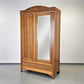 JUGENDSTIL KLEIDERSCHRANK Nussbaum Antik Spiegelschrank Intarsie 1920