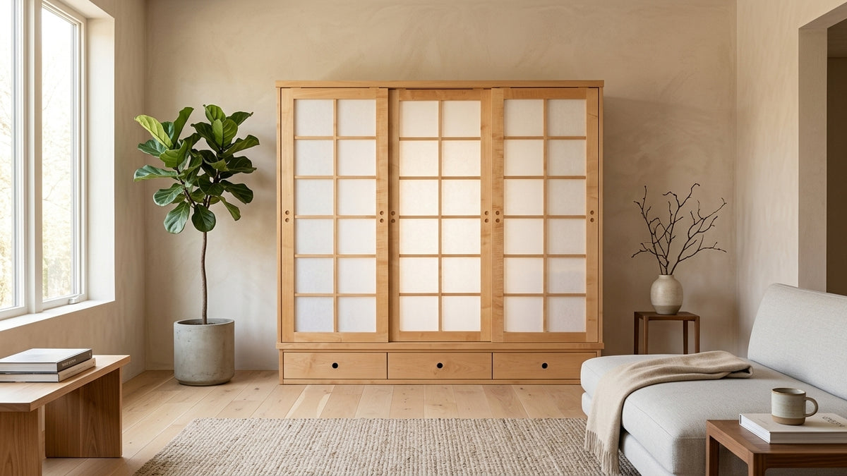 GRÜNE ERDE Schrank Baumkrone Shoji Japan Massivholz Kleiderschrank