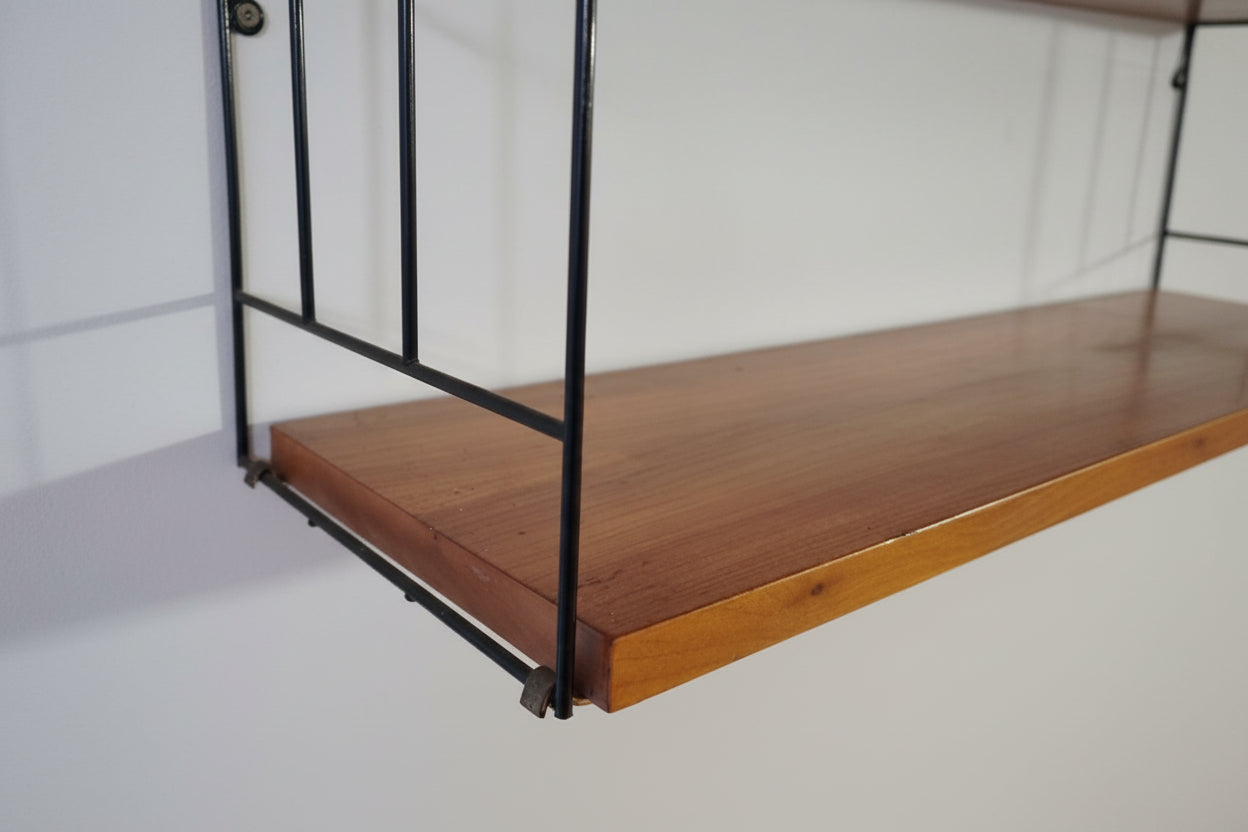 WHB STRING REGAL nussbaum holz wandregal bücher vintage mid century 1960er 60s